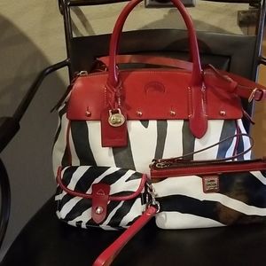 Dooney and Bourke Wilson Zebra W/Accessories